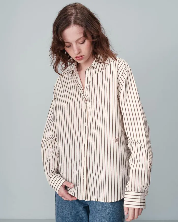 Grace and Mila Longsleeves Shirts SHIRT BEIGE NUSETTA 8211 Shop