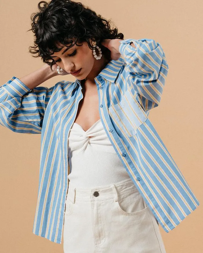 Grace and Mila Longsleeves Shirts SHIRT BLEU MALORIE 8211 Shop