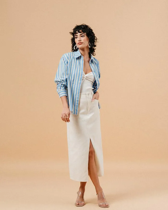 Grace and Mila Longsleeves Shirts SHIRT BLEU MALORIE 8211 Shop