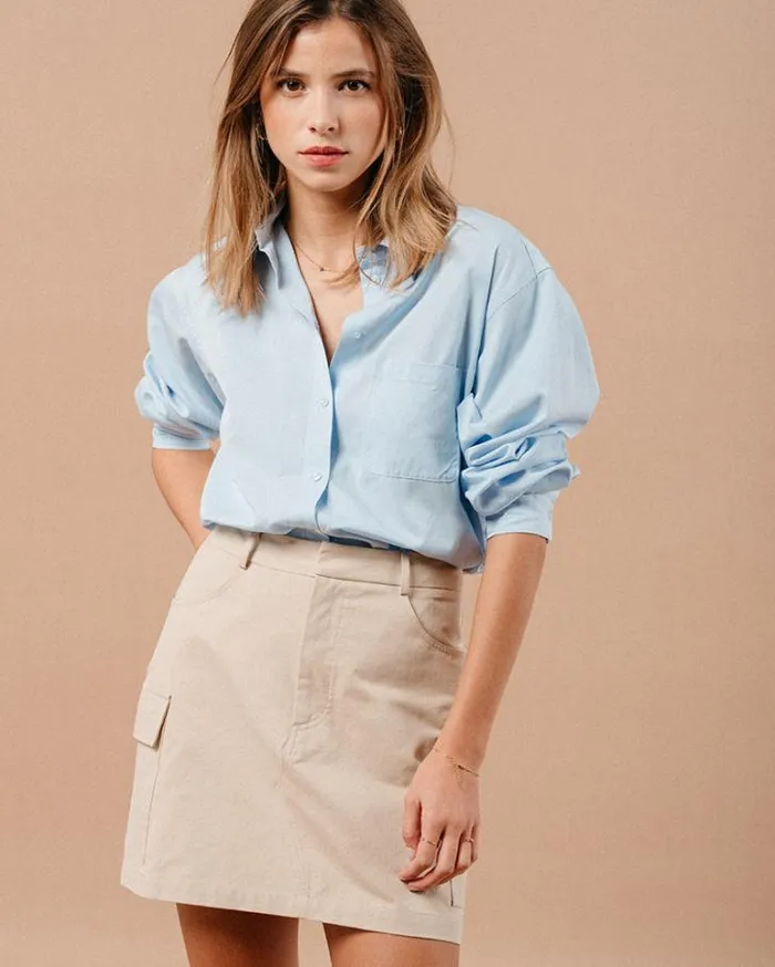 Grace and Mila Longsleeves Shirts SHIRT BLEU MAUPASSANT 8211 Shop