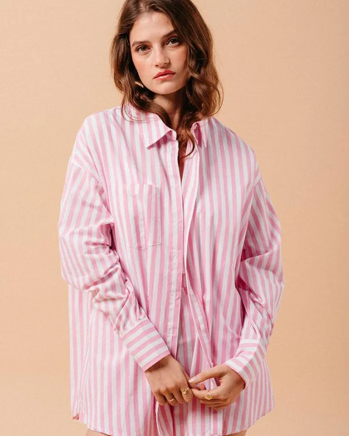 Grace and Mila Longsleeves Shirts SHIRT ROSE MONTREUIL 8211 Shop