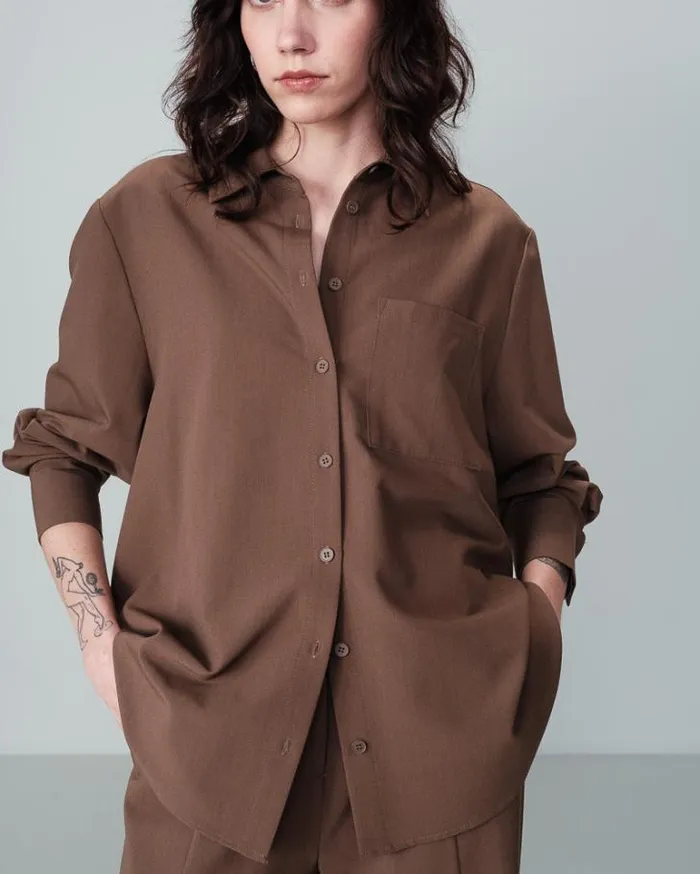 Grace and Mila Longsleeves Shirts SHIRT TAUPE NONO 8211 Shop