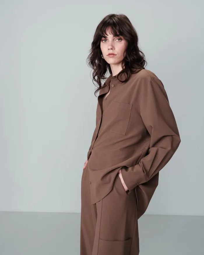 Grace and Mila Longsleeves Shirts SHIRT TAUPE NONO 8211 Shop