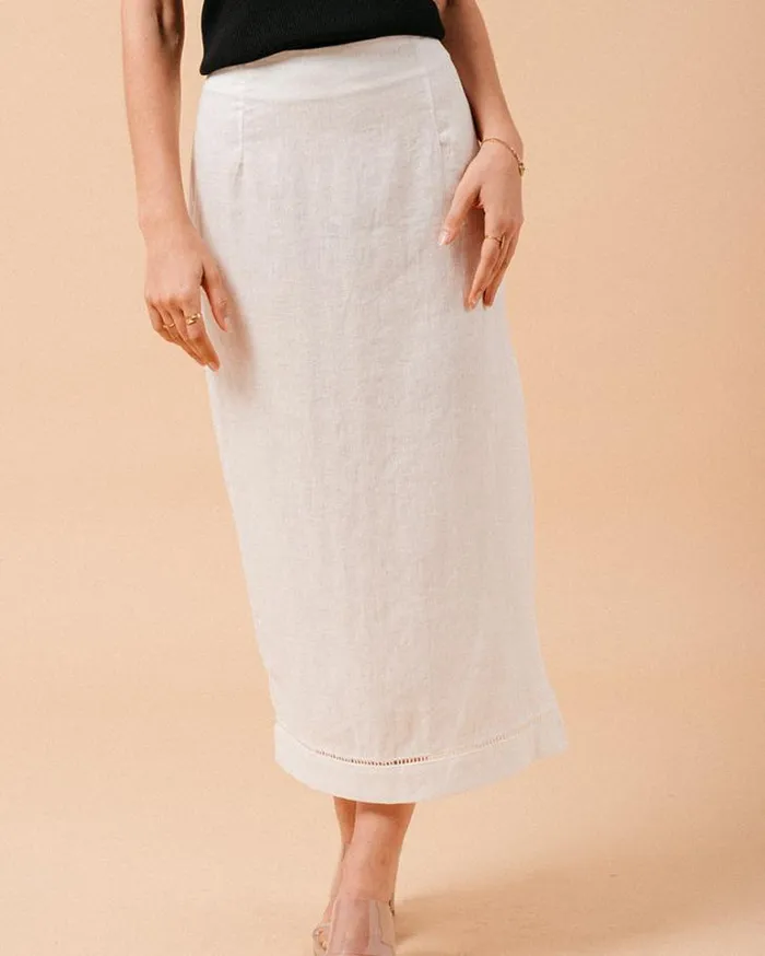 Grace and Mila Midi Skirts SKIRT ECRU MERITE 8211 Shop