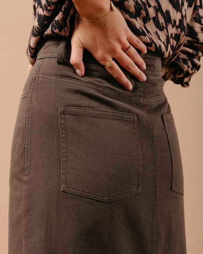 Grace and Mila Midi Skirts SKIRT KAKI MAUREEN 8211 Shop