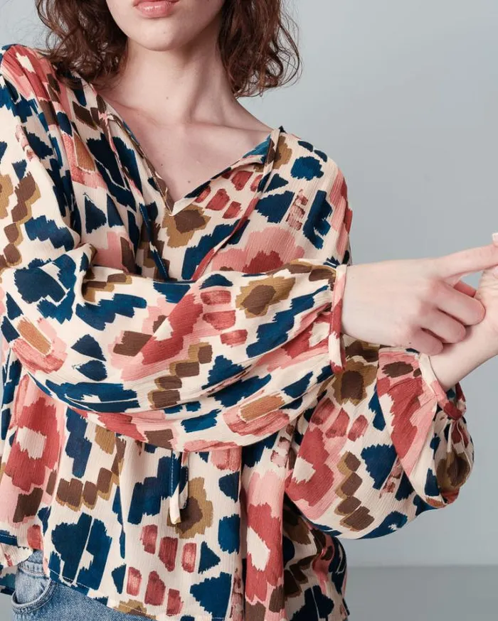 Grace and Mila Patterned Blouses SHIRT BEIGE NOLENE 8211 Shop