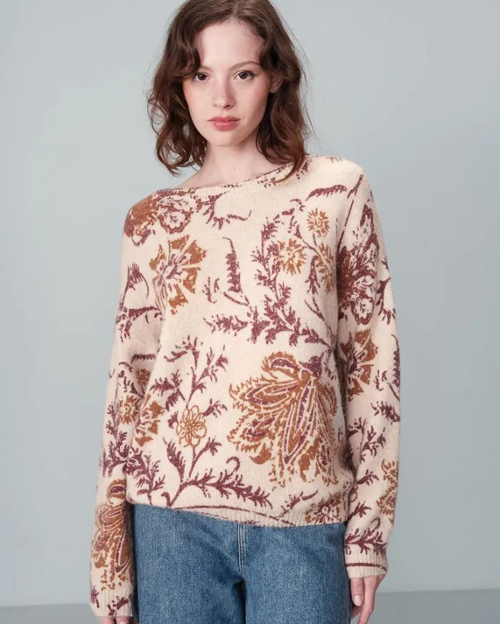 Grace and Mila Patterned Sweaters PULL BEIGE NALA 8211 Shop