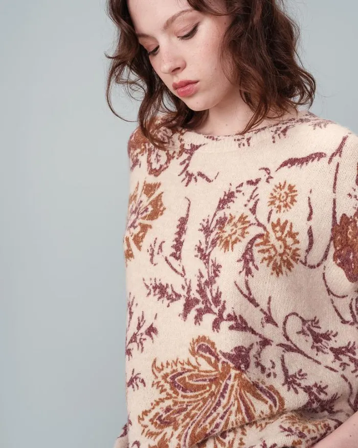 Grace and Mila Patterned Sweaters PULL BEIGE NALA 8211 Shop