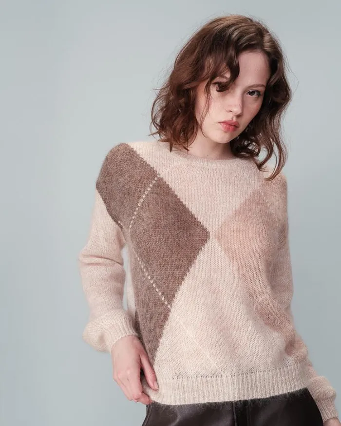 Grace and Mila Patterned Sweaters SWEATER BEIGE NANSE 8211 Shop
