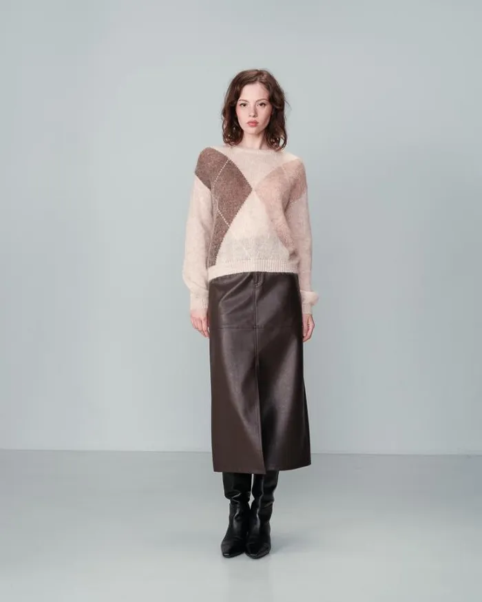 Grace and Mila Patterned Sweaters SWEATER BEIGE NANSE 8211 Shop