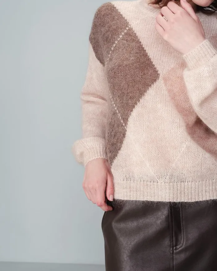 Grace and Mila Patterned Sweaters SWEATER BEIGE NANSE 8211 Shop