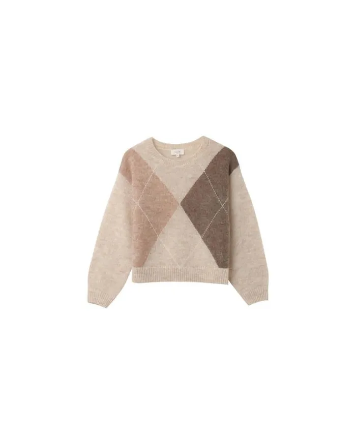 Grace and Mila Patterned Sweaters SWEATER BEIGE NANSE 8211 Shop