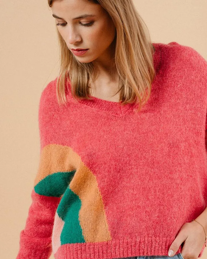 Grace and Mila Patterned Sweaters SWEATER VERT MAGALIE 8211 Shop