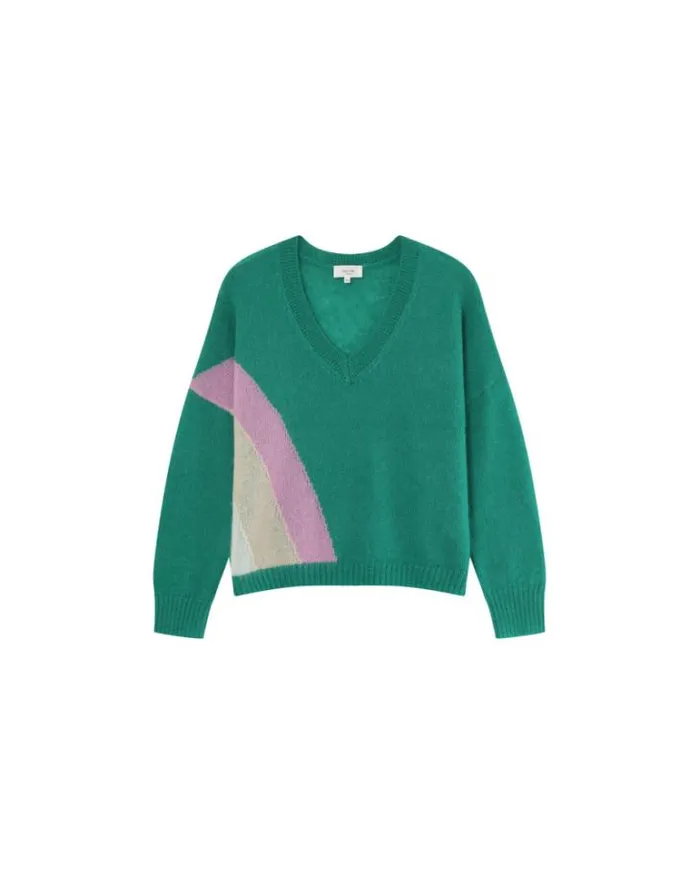 Grace and Mila Patterned Sweaters SWEATER VERT MAGALIE 8211 Shop