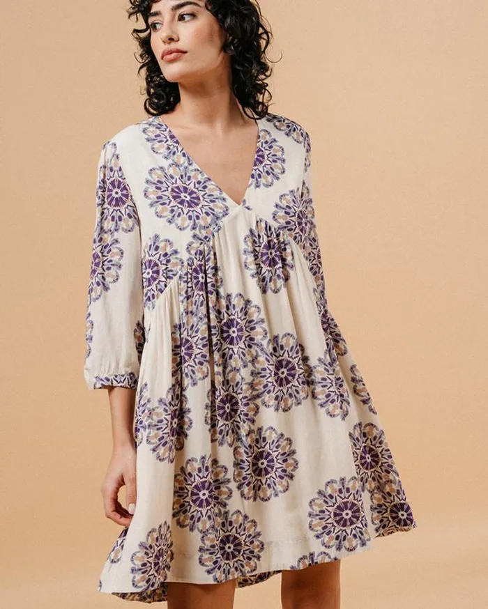 Grace and Mila Printed Dresses DRESS BEIGE MALIA 8211 Shop