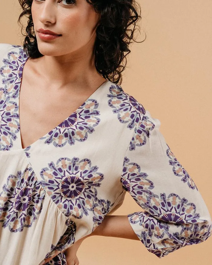 Grace and Mila Printed Dresses DRESS BEIGE MALIA 8211 Shop
