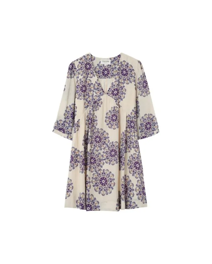 Grace and Mila Printed Dresses DRESS BEIGE MALIA 8211 Shop
