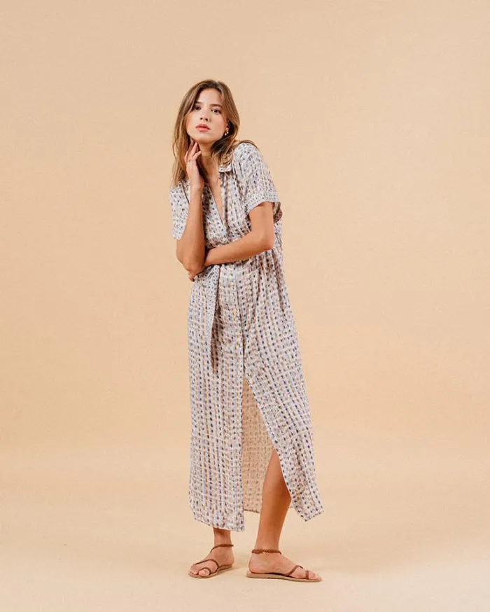 Grace and Mila Printed Dresses DRESS BLEU MAUVE 8211 Shop
