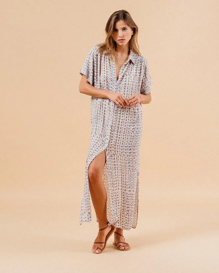 Grace and Mila Printed Dresses DRESS BLEU MAUVE 8211 Shop
