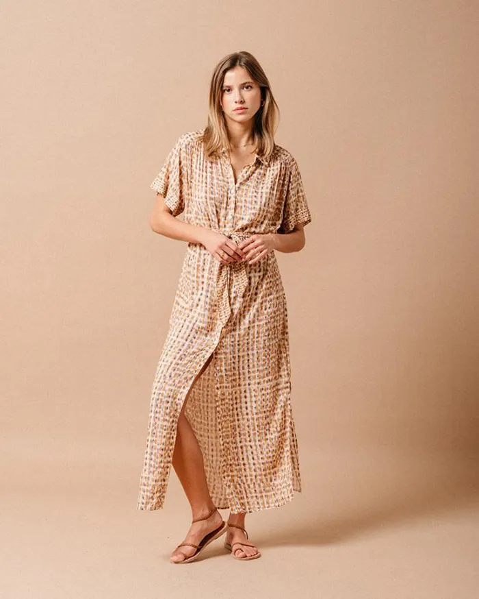 Grace and Mila Printed Dresses DRESS BLEU MAUVE 8211 Shop