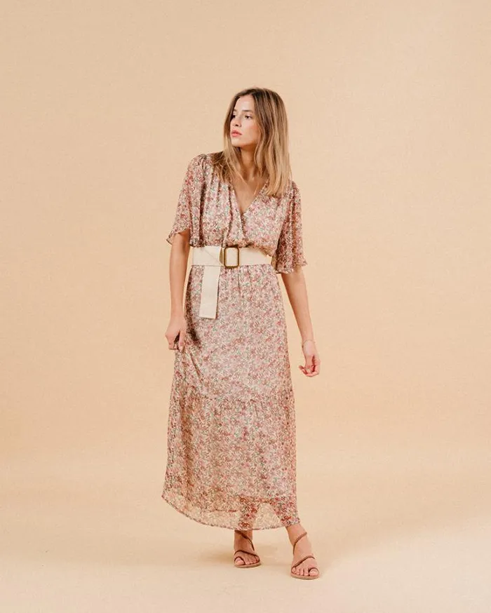 Grace and Mila Printed Dresses DRESS ECRU MARISSA 8211 Shop