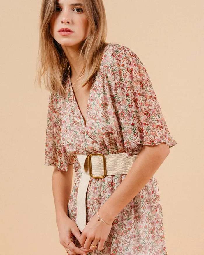 Grace and Mila Printed Dresses DRESS ECRU MARISSA 8211 Shop