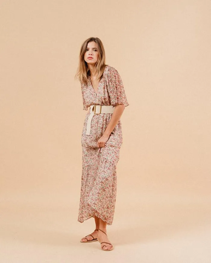 Grace and Mila Printed Dresses DRESS ECRU MARISSA 8211 Shop
