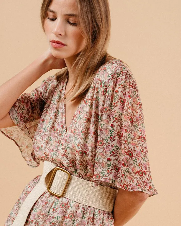 Grace and Mila Printed Dresses DRESS ECRU MARISSA 8211 Shop