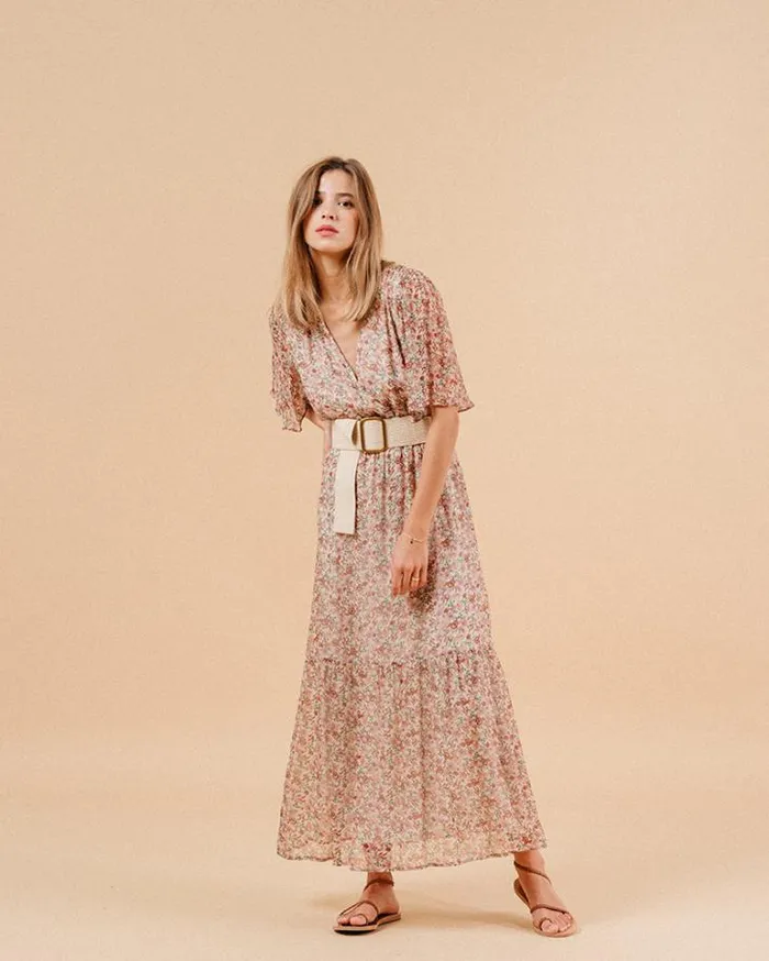 Grace and Mila Printed Dresses DRESS ECRU MARISSA 8211 Shop