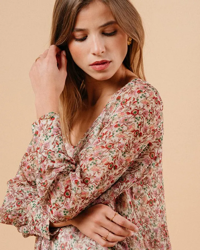 Grace and Mila Printed Dresses DRESS ECRU MARLISE 8211 Shop