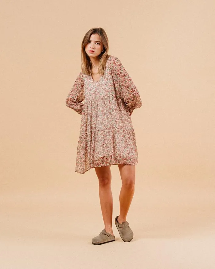 Grace and Mila Printed Dresses DRESS ECRU MARLISE 8211 Shop