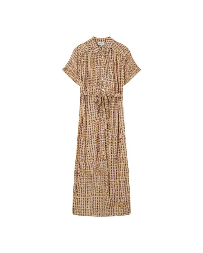 Grace and Mila Printed Dresses DRESS OCRE MAUVE 8211 Shop