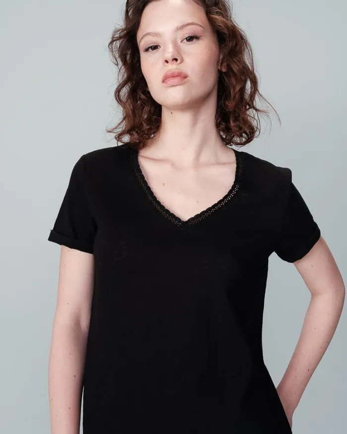 Grace and Mila ShortSleeves Tshirts TEESHIRT NOIR NOA 8211 Shop