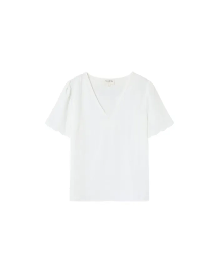 Grace and Mila ShortSleeves Tshirts WOVEN TOP ECRU MAGIQUE 8211 Shop