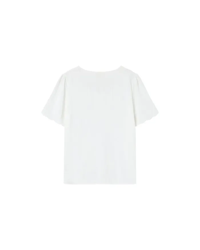 Grace and Mila ShortSleeves Tshirts WOVEN TOP ECRU MAGIQUE 8211 Shop