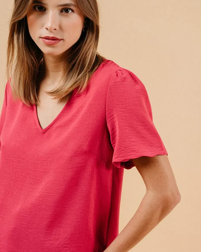 Grace and Mila ShortSleeves Tshirts WOVEN TOP PIVOINE MAGIQUE 8211 Shop