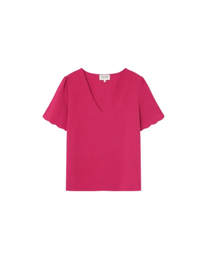 Grace and Mila ShortSleeves Tshirts WOVEN TOP PIVOINE MAGIQUE 8211 Shop