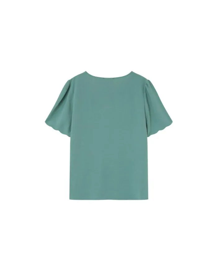 Grace and Mila ShortSleeves Tshirts WOVEN TOP VERT MAGIQUE 8211 Shop