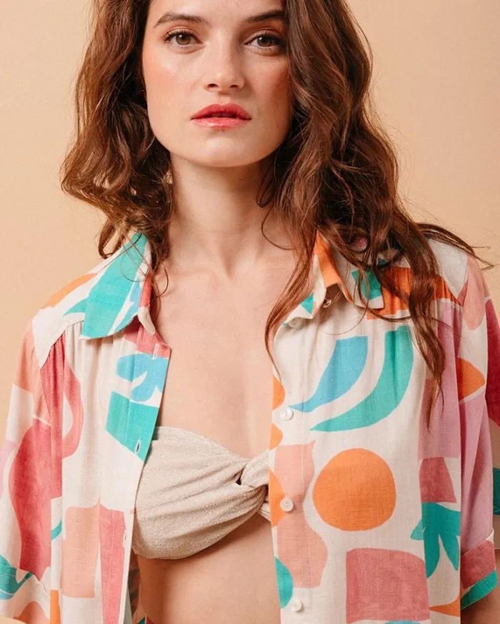 Grace and Mila Shortsleeves Shirts SHIRT BEIGE MOMENT 8211 Shop