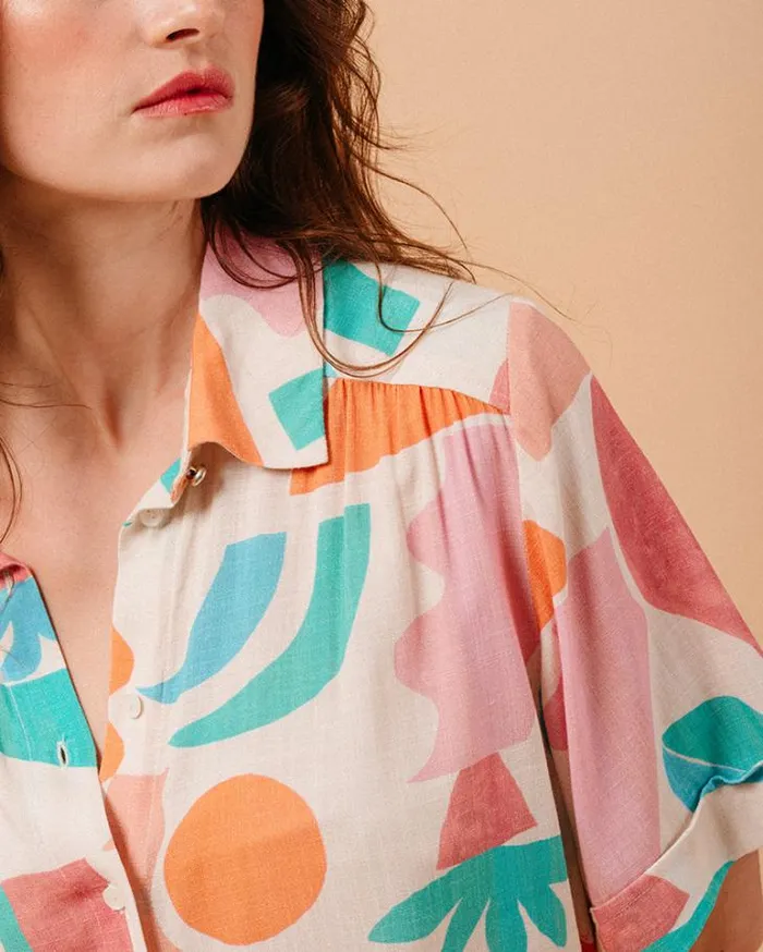Grace and Mila Shortsleeves Shirts SHIRT BEIGE MOMENT 8211 Shop