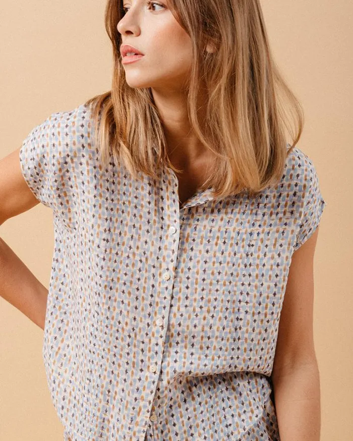 Grace and Mila Shortsleeves Shirts SHIRT BLEU MATRIOCHKA 8211 Shop
