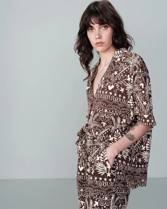 Grace and Mila Shortsleeves Shirts SHIRT CHOCOLAT NELITA 8211 Shop