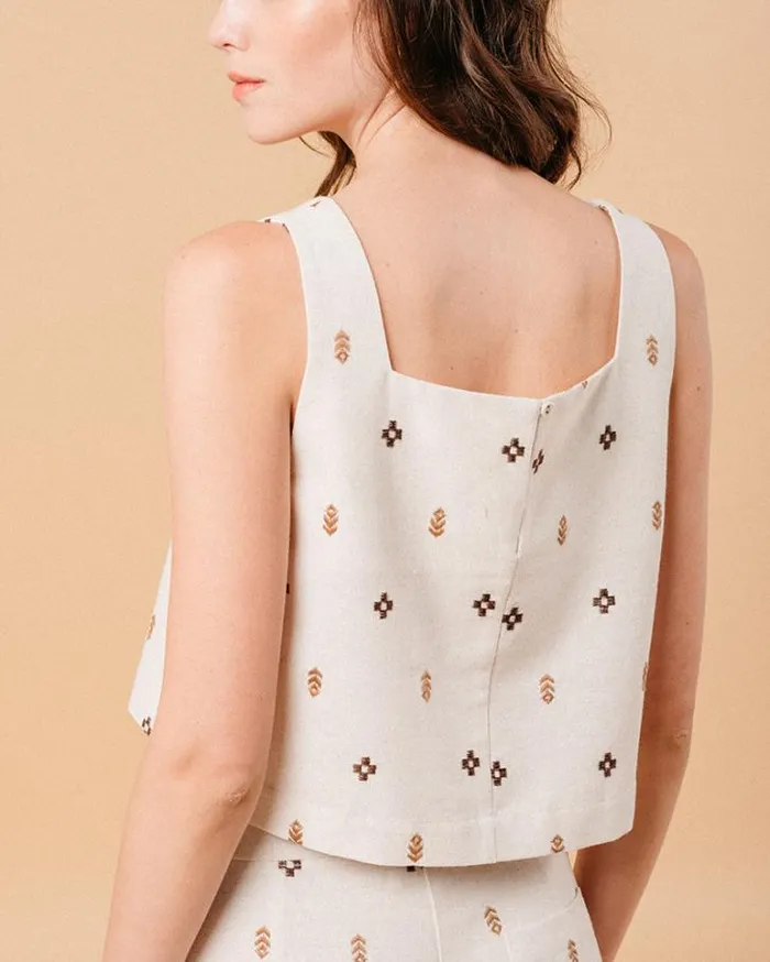 Grace and Mila Tank Tops WOVEN TOP CAMEL MIA 8211 Shop