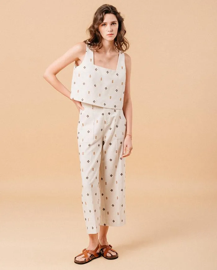 Grace and Mila Tank Tops WOVEN TOP CAMEL MIA 8211 Shop