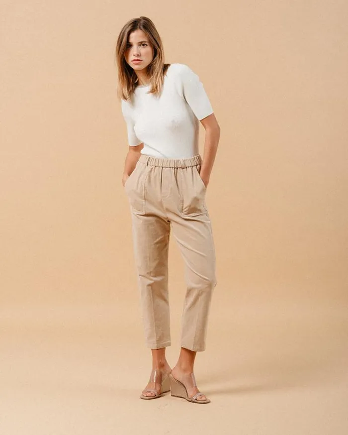 Grace and Mila Velvet Trousers TROUSERS BEIGE MANDALA 8211 Shop