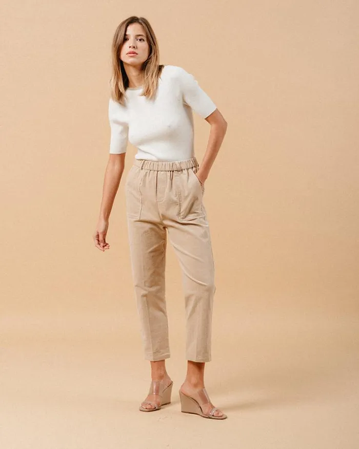 Grace and Mila Velvet Trousers TROUSERS BEIGE MANDALA 8211 Shop