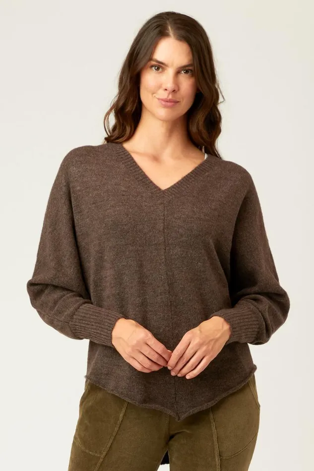 Gretchen VNeck Cocoa Heather Clothing XCVI Sweaters