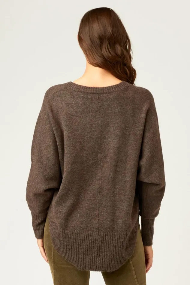 Gretchen VNeck Cocoa Heather Clothing XCVI Sweaters
