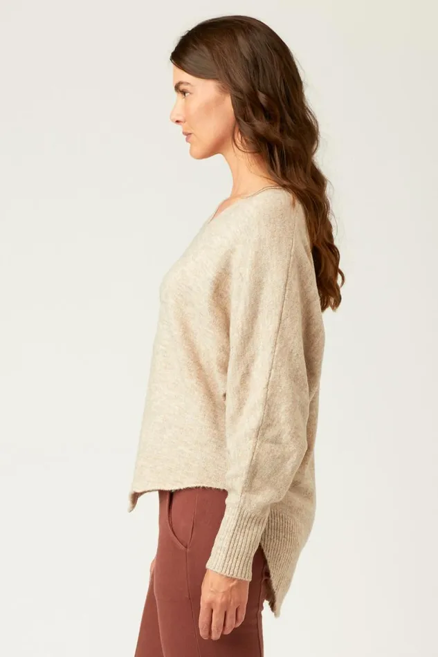 Gretchen VNeck Oatmeal Heather Clothing XCVI Sweaters