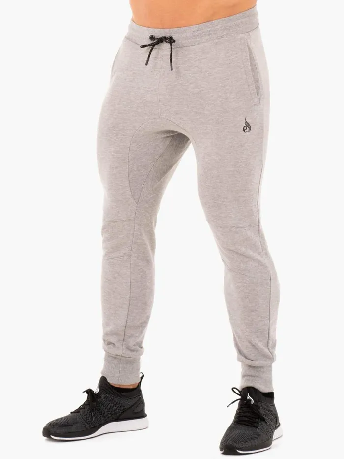 Gym Pants Mens Ryderwear Athletic Fleece Track Pants Grey Marl